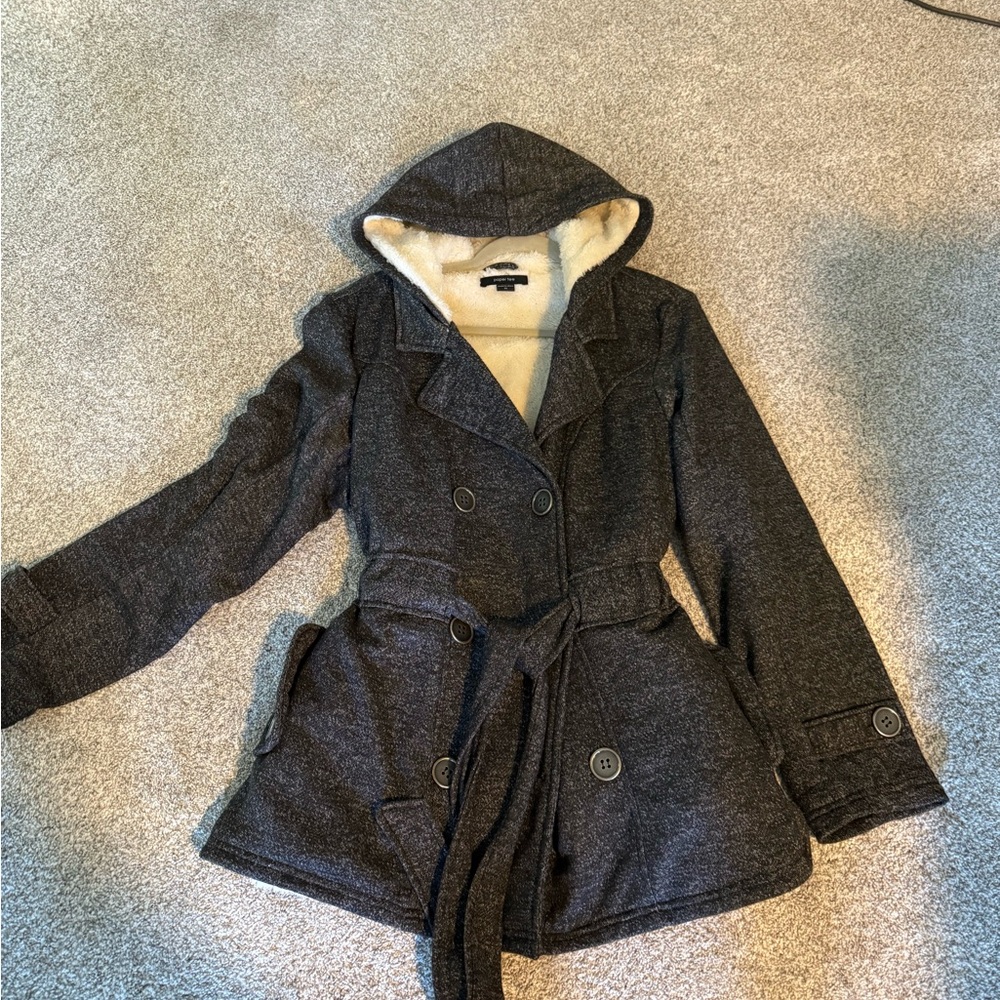 Paper Tee Charcoal Hooded Trench Coat